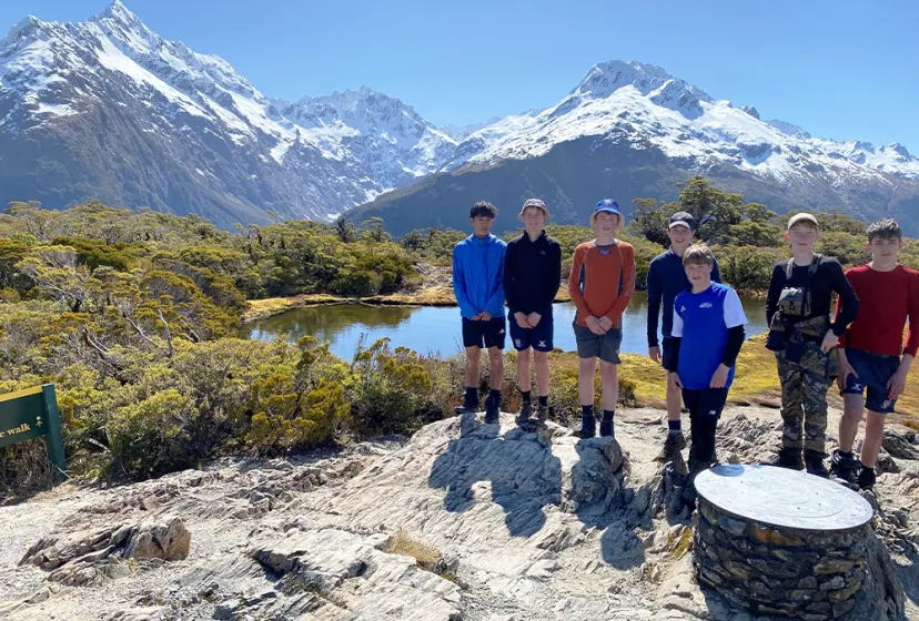 Otago Boys Hiking Students